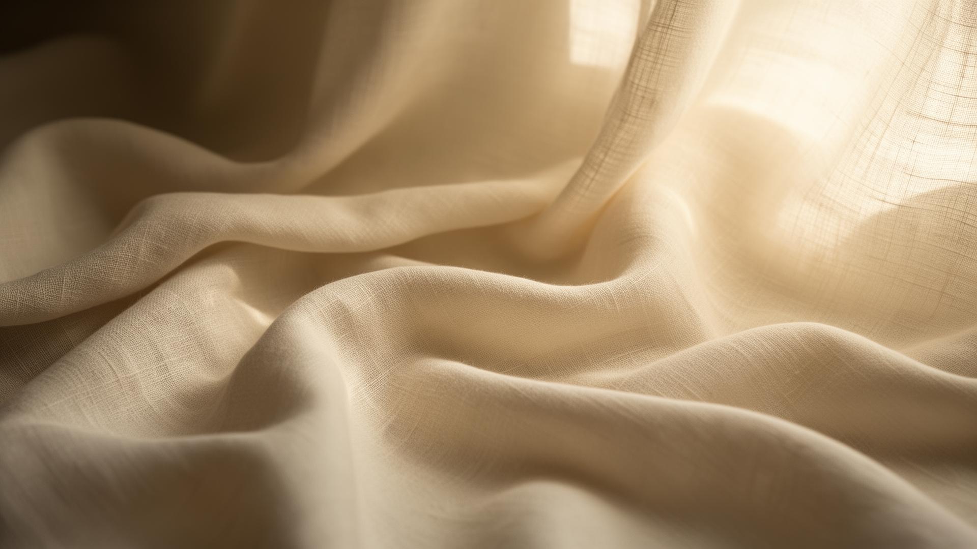 Softly draped folds of cream linen lit by warm window light — the studio's commissions tile.