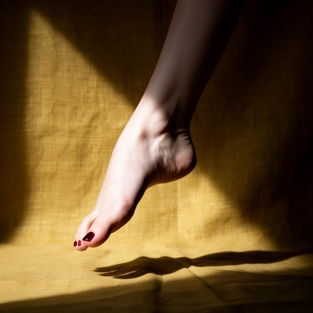Editorial series — frame ii of five, the same foot in a cohesive chiaroscuro suite.