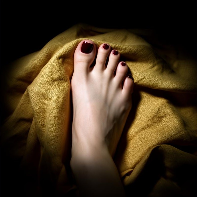 Editorial series — frame iii of five, the same foot in a cohesive chiaroscuro suite.